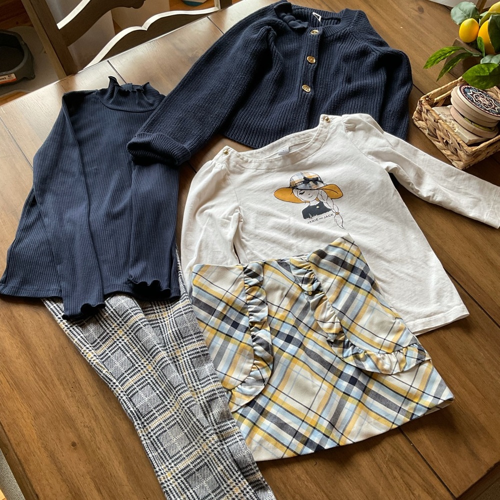 Janie and Jack girls mix and match set size 7